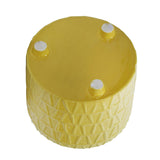 Set of 2 Ceramic Footed Etched Planter 10, 12", Yellow 11"H - 12.0" x 12.0" x 11.0"