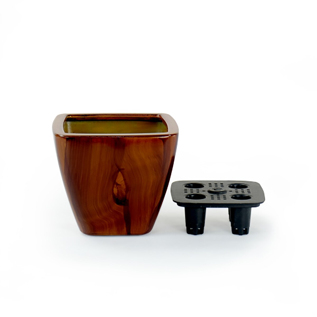Set of 2 Clay Square Automatic Watering Planter Pots