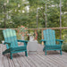 Set of 2 Commercial All-Weather Adirondack Chairs with Cupholders