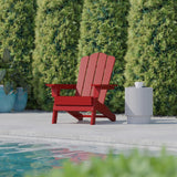 Set of 2 Commercial All-Weather Adirondack Chairs with Cupholders