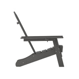 Set of 2 Commercial All-Weather Adirondack Chairs with Cupholders