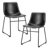 Set of 2 Counter Height Faux Leather Bar Stools