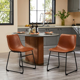 Set of 2 Counter Height Faux Leather Bar Stools