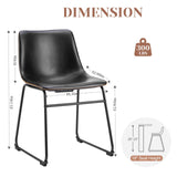Set of 2 Counter Height Faux Leather Bar Stools