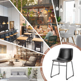 Set of 2 Counter Height Faux Leather Bar Stools