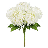 Set of 2 Deluxe Cream White Artificial Chrysanthemum Flower Stem Bush Bouquet 18in - 18" L x 12" W x 12" DP