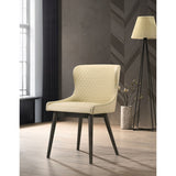 Set of 2 Dining Chairs in Gray and Cream Finish