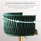 Set of 2 Gold Velvet Bar Stools