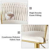 Set of 2 Gold Velvet Bar Stools