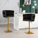 Set of 2 Gold Velvet Bar Stools