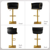 Set of 2 Gold Velvet Bar Stools