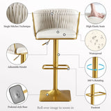 Set of 2 Gold Velvet Bar Stools