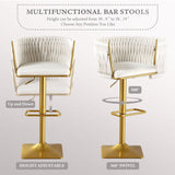 Set of 2 Gold Velvet Bar Stools