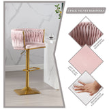 Set of 2 Gold Velvet Bar Stools