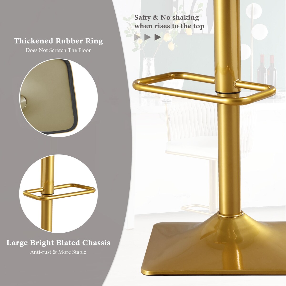 Set of 2 Gold Velvet Bar Stools