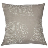 Off-white Cotton 18-inch x 18-inch Leaf Sequin Decorative Throw Pillow (Set of 2)