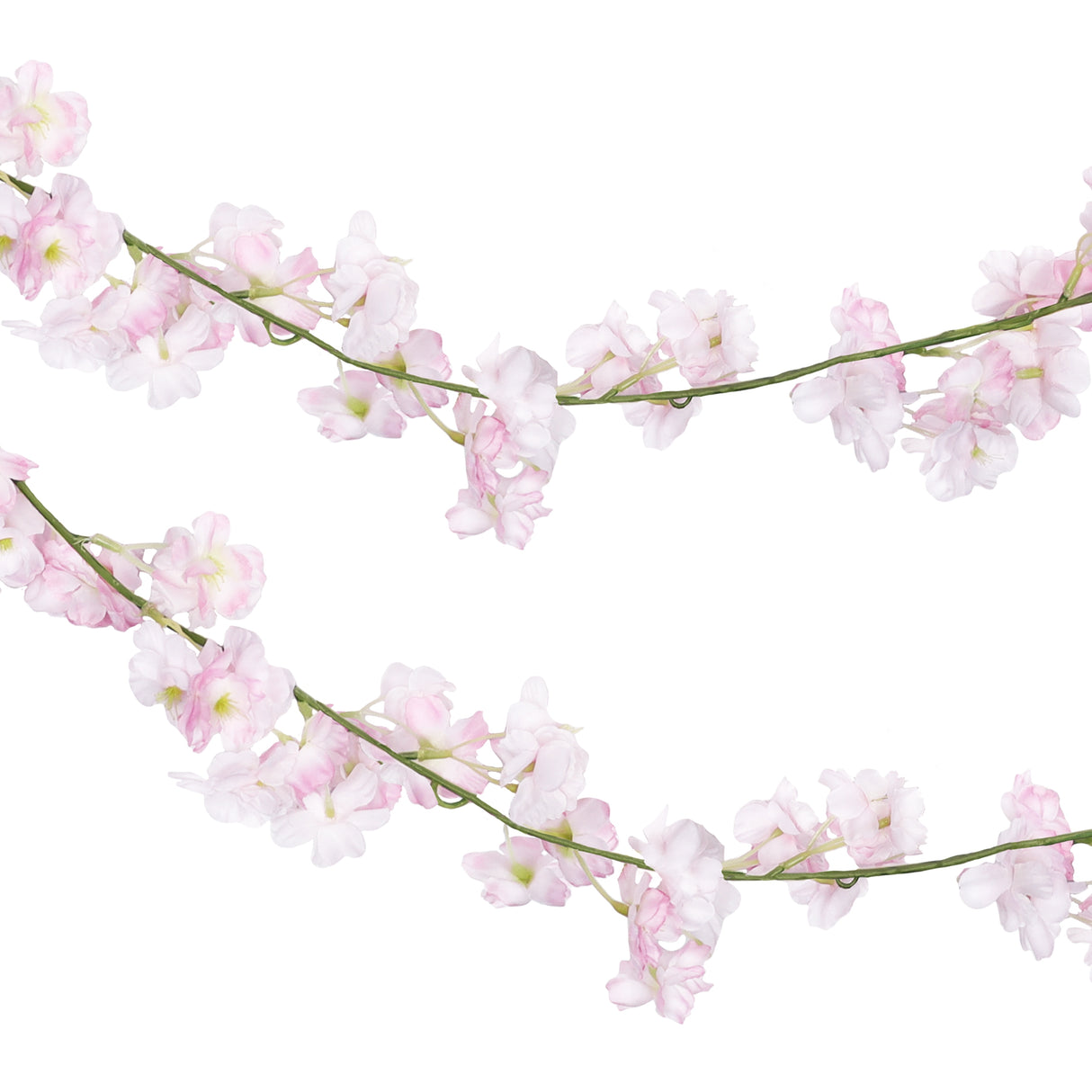 Set of 2 Light Pink Artificial Cherry Blossom Flower Garland Hanging Vine 5.75ft - 69" L x 4" W x 4" DP