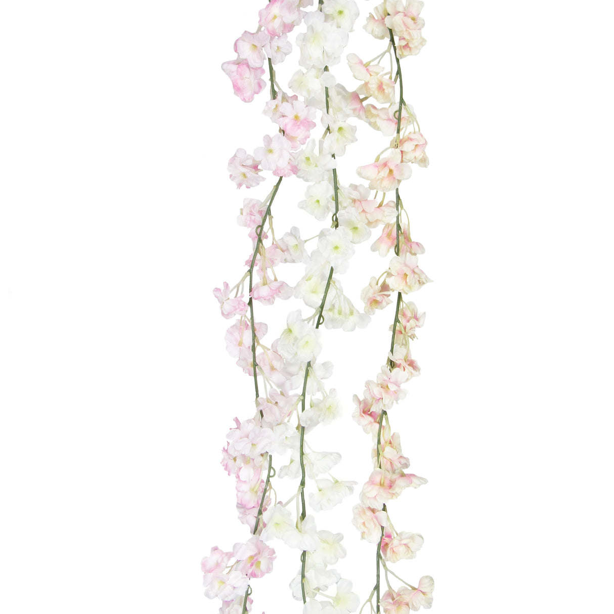 Set of 2 Light Pink Artificial Cherry Blossom Flower Garland Hanging Vine 5.75ft - 69" L x 4" W x 4" DP