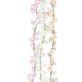 Set of 2 Light Pink Artificial Cherry Blossom Flower Garland Hanging Vine 5.75ft - 69" L x 4" W x 4" DP