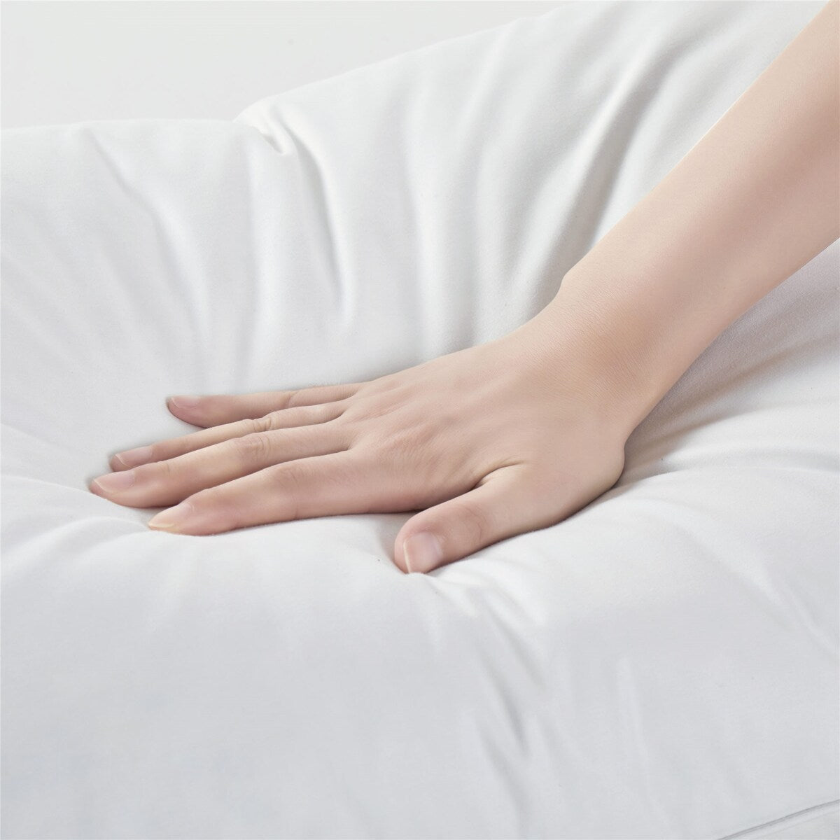 Set of 2 Medium Goose Feather Down Bed Pillow with Cotton Cover