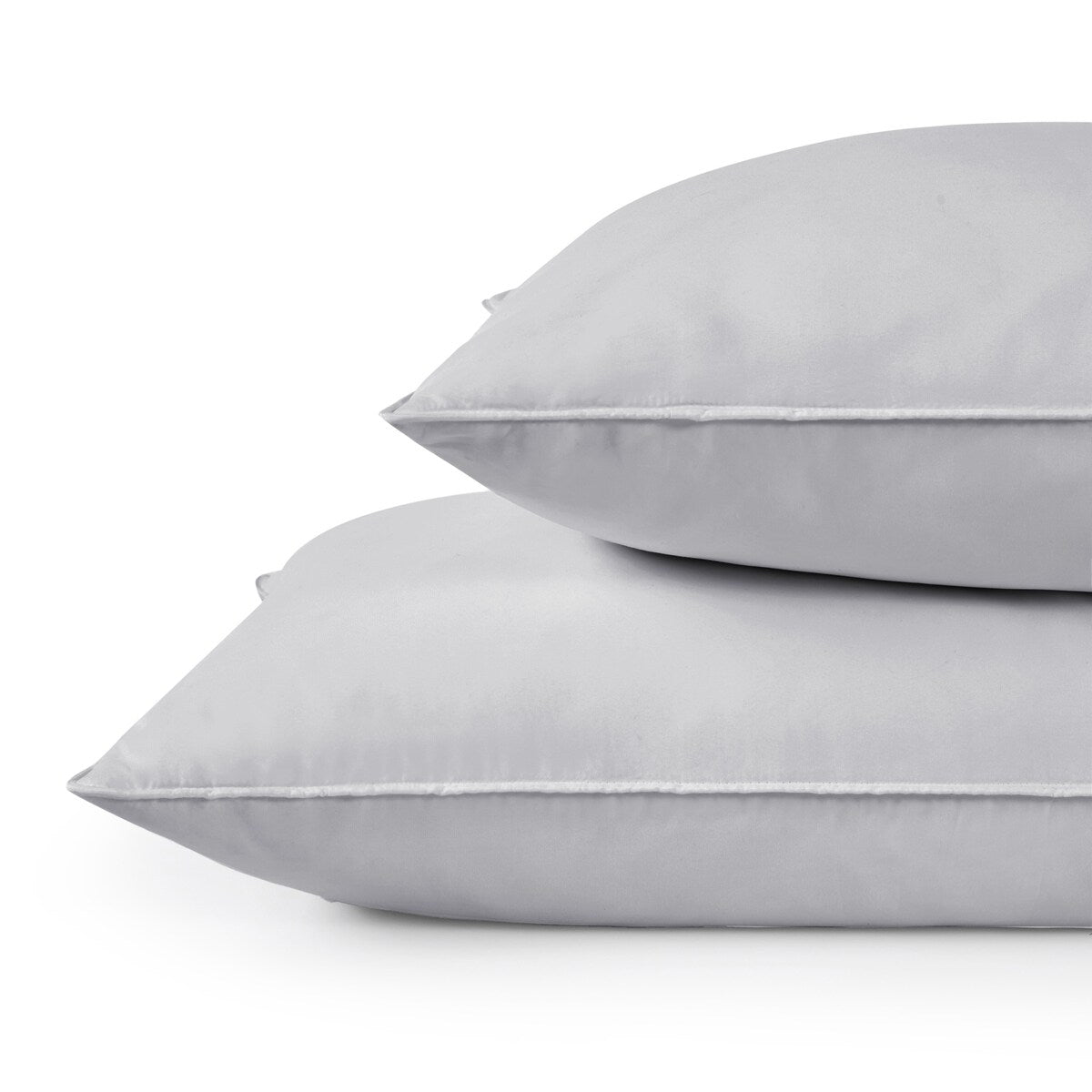 Set of 2 Medium Goose Feather Down Bed Pillow with Cotton Cover