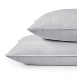 Set of 2 Medium Goose Feather Down Bed Pillow with Cotton Cover