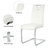 Set of 2 Modern Faux Leather Dining Chairs with Metal Legs