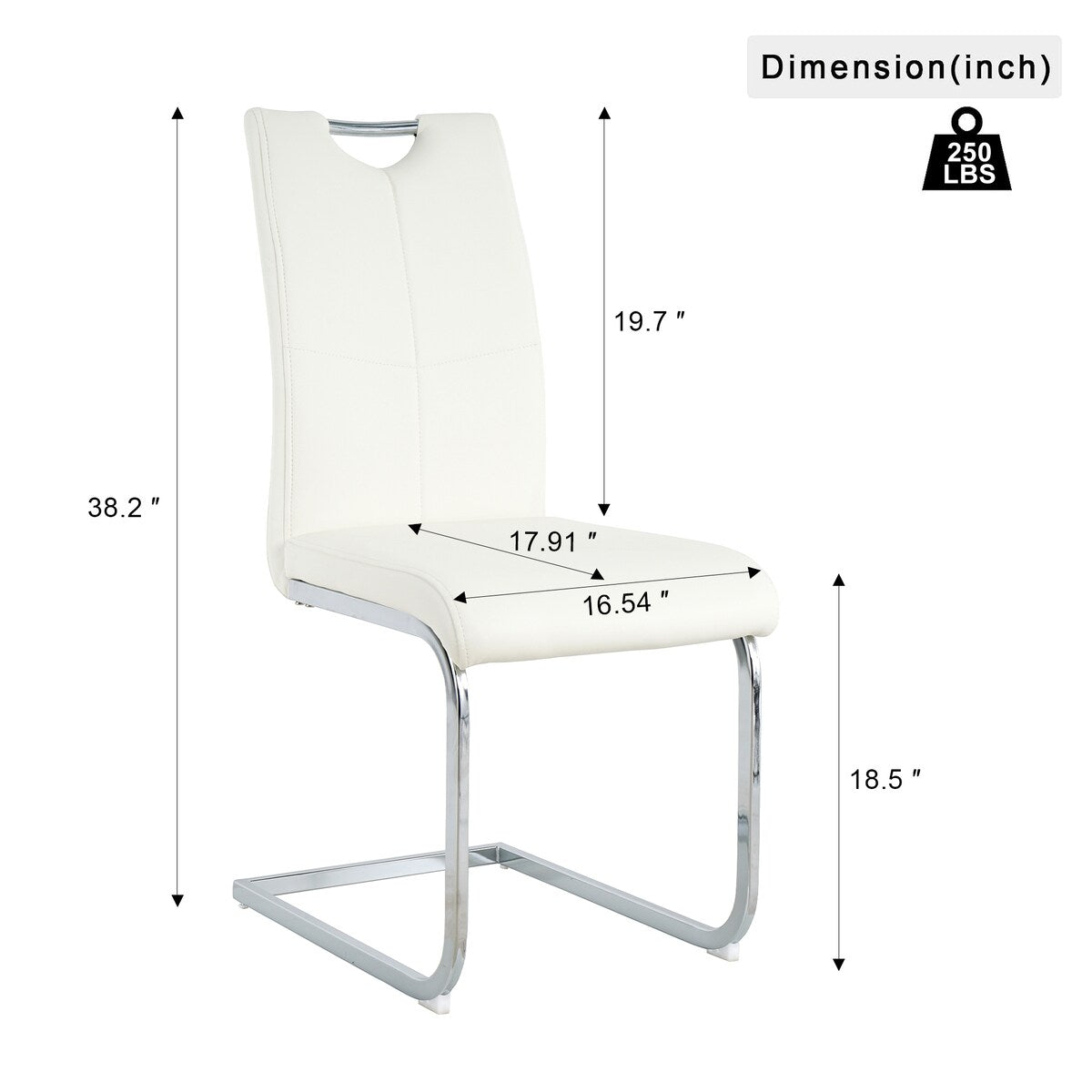 Set of 2 Modern Faux Leather Dining Chairs with Metal Legs