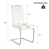 Set of 2 Modern Faux Leather Dining Chairs with Metal Legs