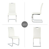 Set of 2 Modern Faux Leather Dining Chairs with Metal Legs