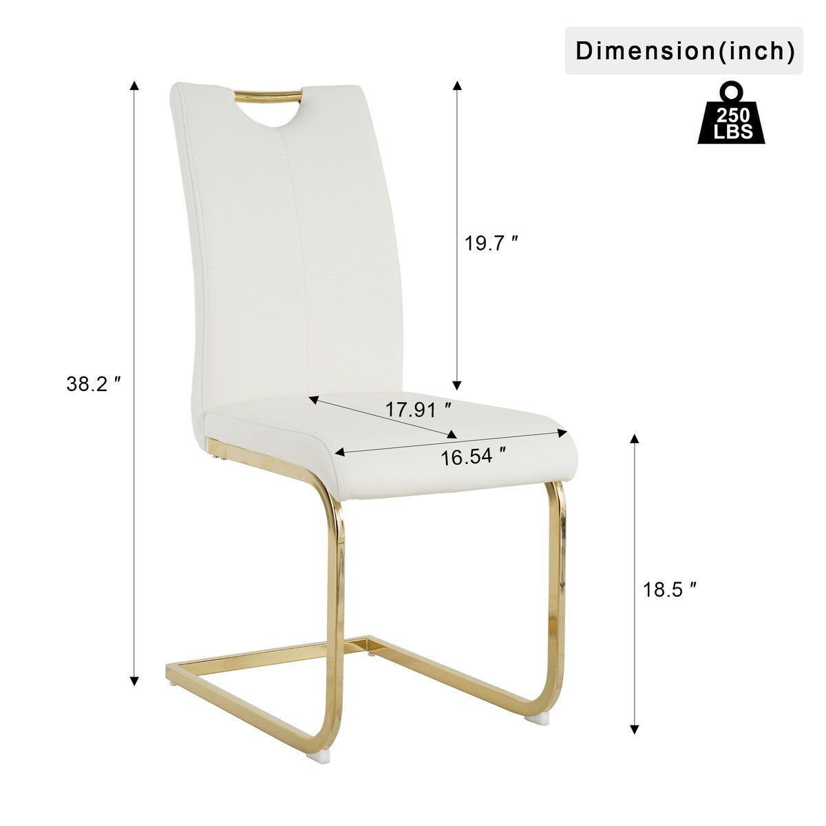Set of 2 Modern Faux Leather Dining Chairs with Metal Legs