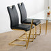 Set of 2 Modern Faux Leather Dining Chairs with Metal Legs