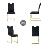 Set of 2 Modern Faux Leather Dining Chairs with Metal Legs