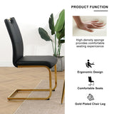 Set of 2 Modern Faux Leather Dining Chairs with Metal Legs