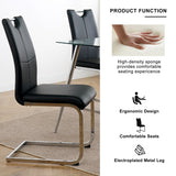 Set of 2 Modern Faux Leather Dining Chairs with Metal Legs