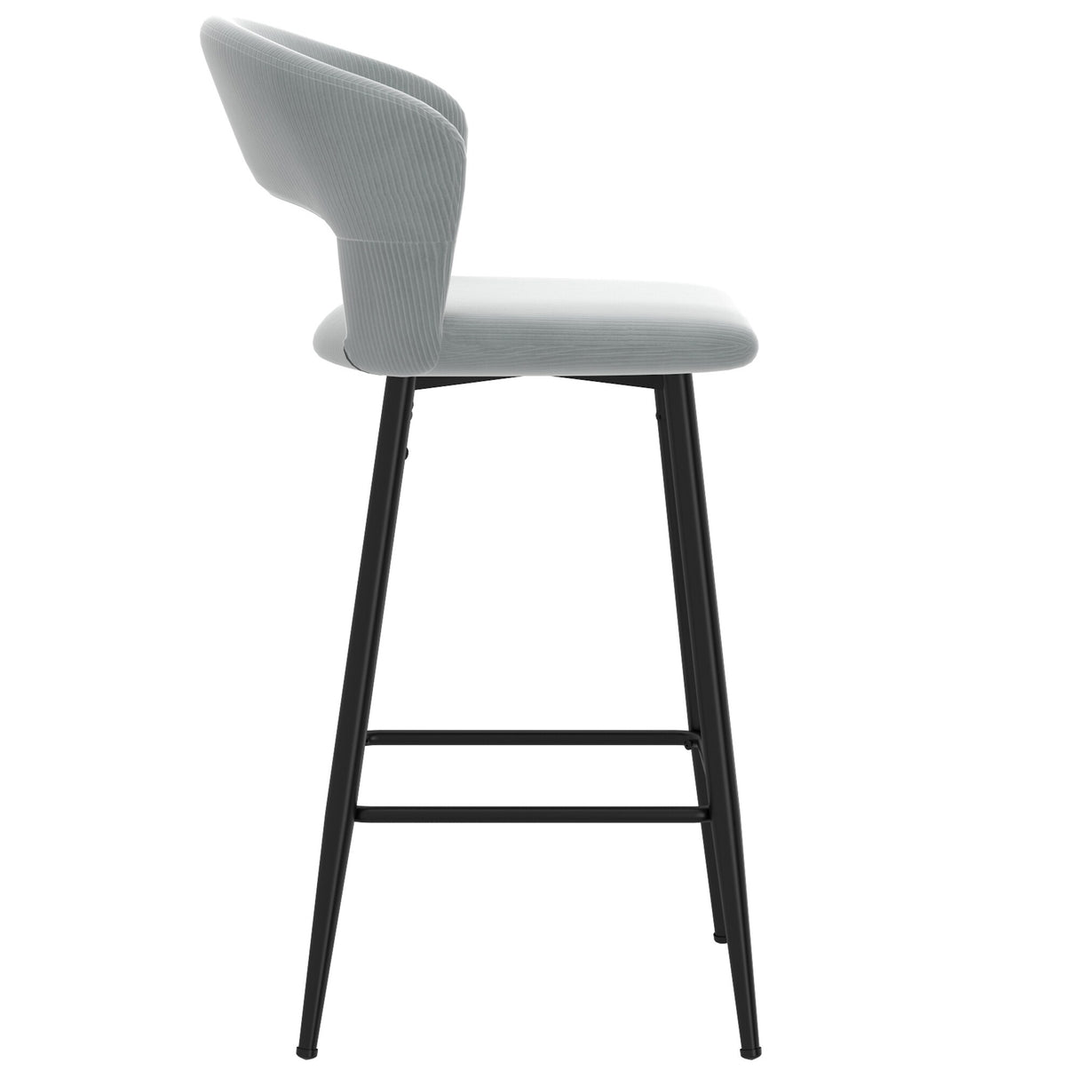 Set of 2 Modern Velvet 26'' Counter Stool