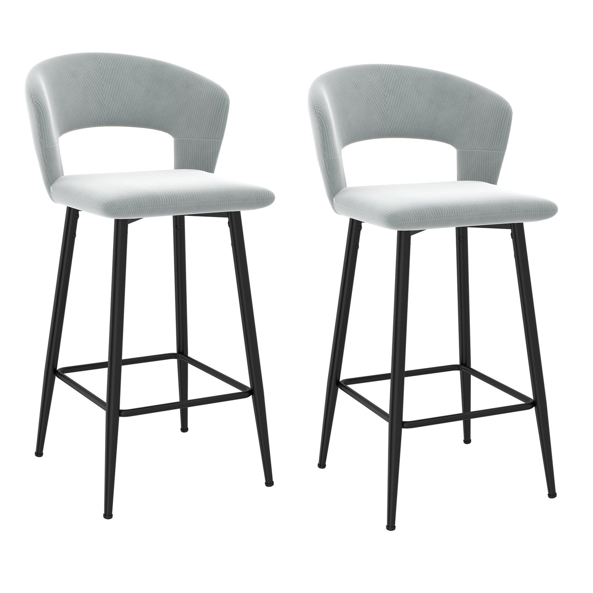 Set of 2 Modern Velvet 26'' Counter Stool