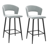 Set of 2 Modern Velvet 26'' Counter Stool