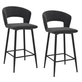 Set of 2 Modern Velvet 26'' Counter Stool