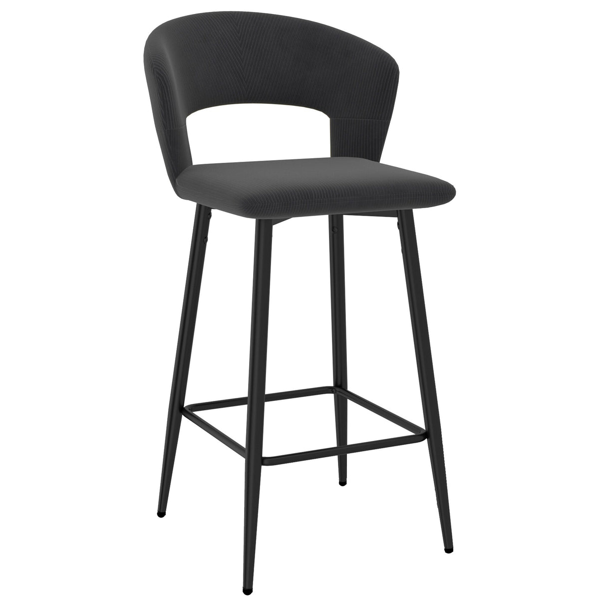 Set of 2 Modern Velvet 26'' Counter Stool