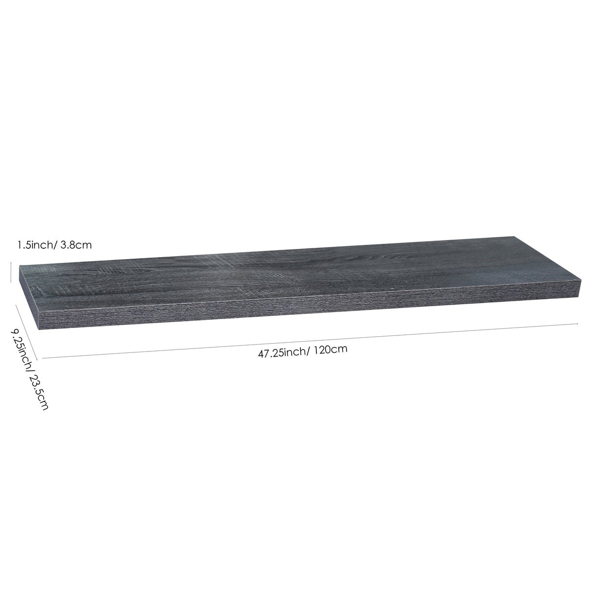 Set of 2 Modern and Contemporary Floating Shelves - Black Oak - 47.2 *9.25 *1.5 inches
