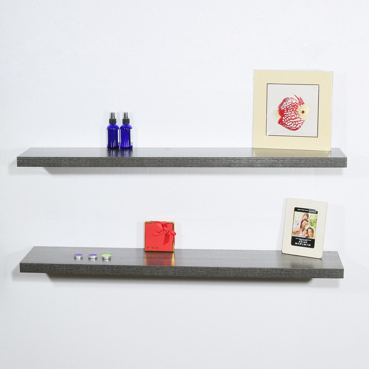 Set of 2 Modern and Contemporary Floating Shelves - Black Oak - 47.2 *9.25 *1.5 inches