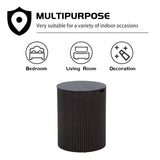 Set of 2 Round Brown Hidden Storage Coffee Table Side End Table with Removable Topside