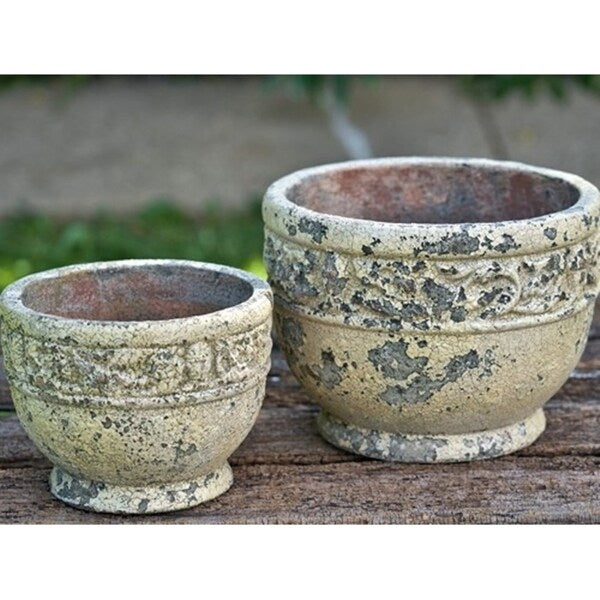 Set of 2 Round Flower Planters in White