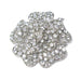 Set of 2 Silver Rose Crystal Rhinestone Brooch Pin Decorative Accent Piece 2.25in - 2.25" H x 2.25" W x 0.5" DP