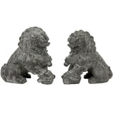 Handmade 6" Sitting Foo Dog Statues, Set of 2