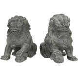 Handmade 6" Sitting Foo Dog Statues, Set of 2
