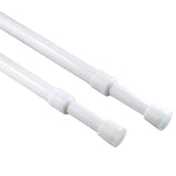 Set of 2 Small Adjustable Tension Rods 15" to 31" White- Diam 3/8