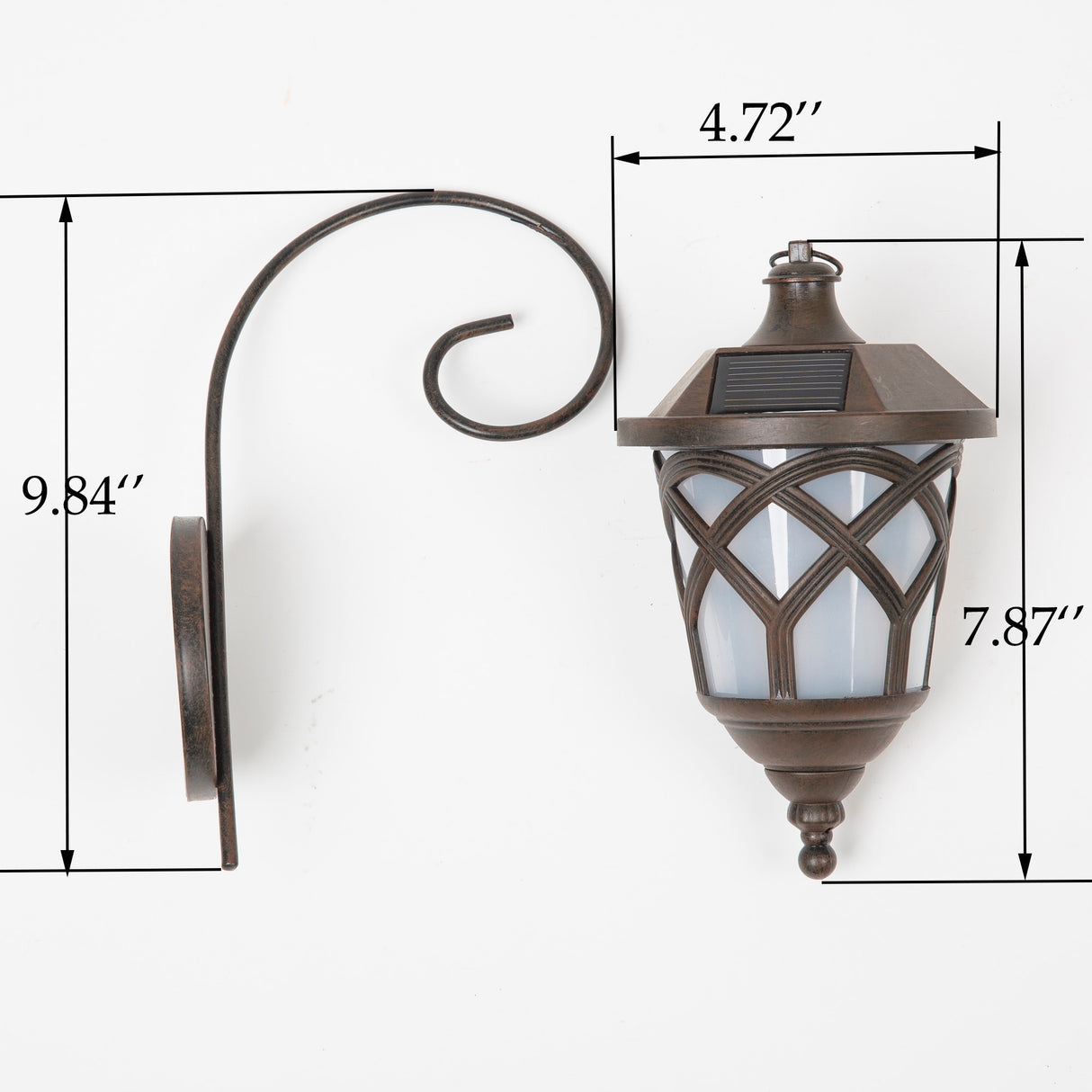 Solar Powered LED Outdoor Wall Light Sconces (Set of 2)