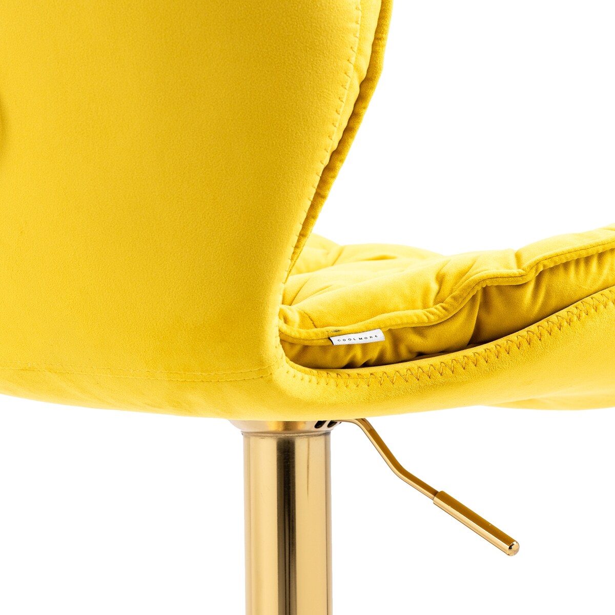 Set of 2 Swivel Adjustable Counter Height Bar Stools, Mustard